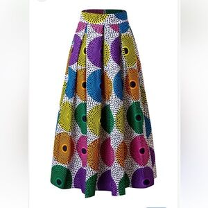 Shenbolen NWT one sizeColorful African Print Maxi Skirt - Multi